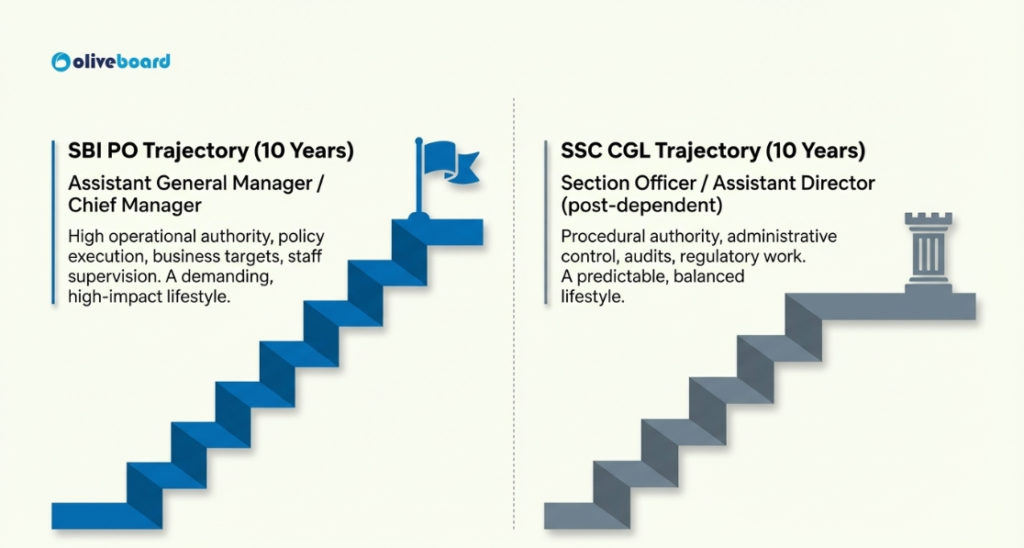Career Growth After 10 Years: SBI PO vs SSC CGL