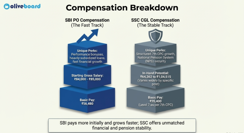 Salary Comparison: SBI PO vs SSC CGL