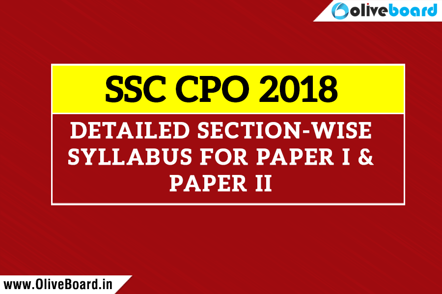 SSC CPO Syllabus 2018
