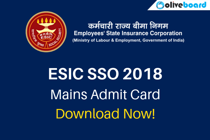 ESIC SSO Mains Admit Card