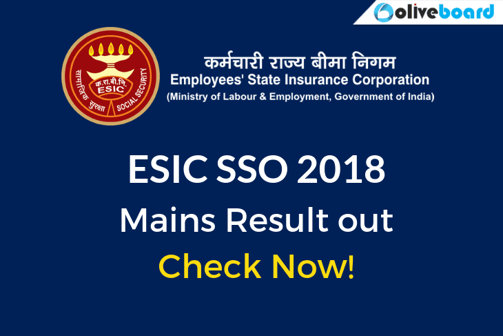 ESIC SSO Mains Result 2018