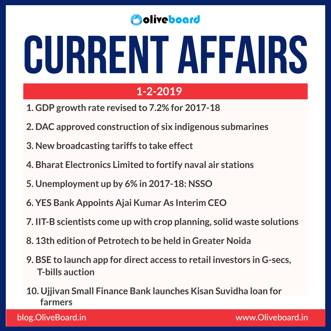 Current Affairs: 01 February 2019