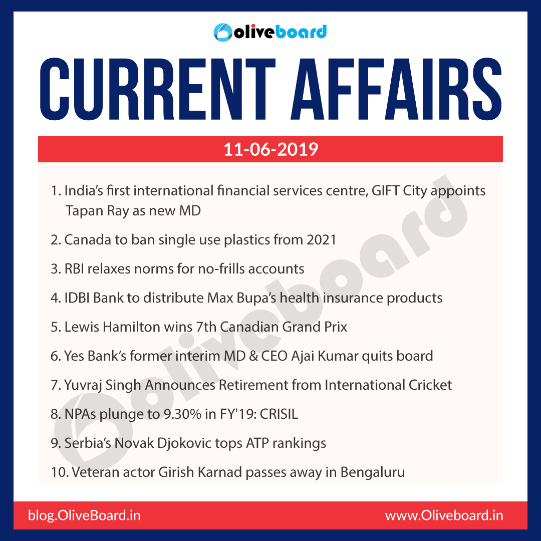 Current Affairs 11 June 2019