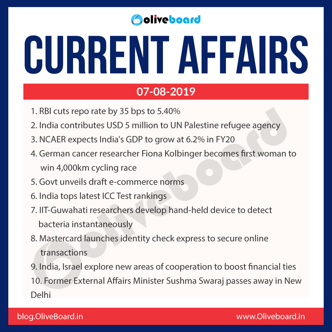 Current Affairs 07 Aug 2019