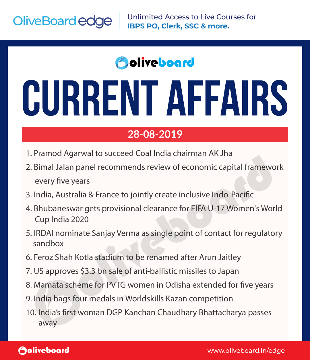 Current Affairs 28 Aug 2019