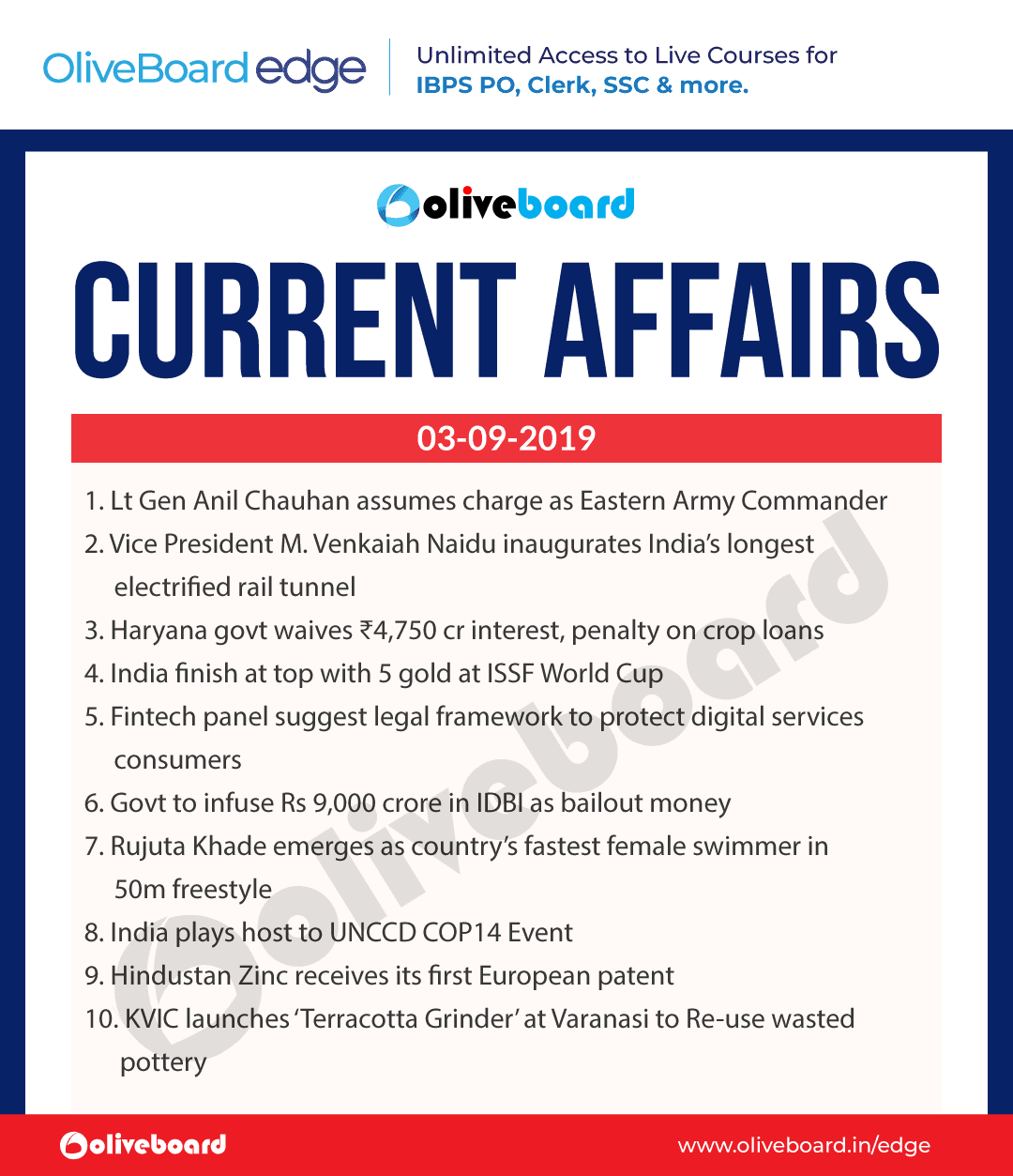 Current Affairs 03 Sept 2019