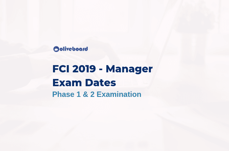 FCI Manager 2019 Exam Date