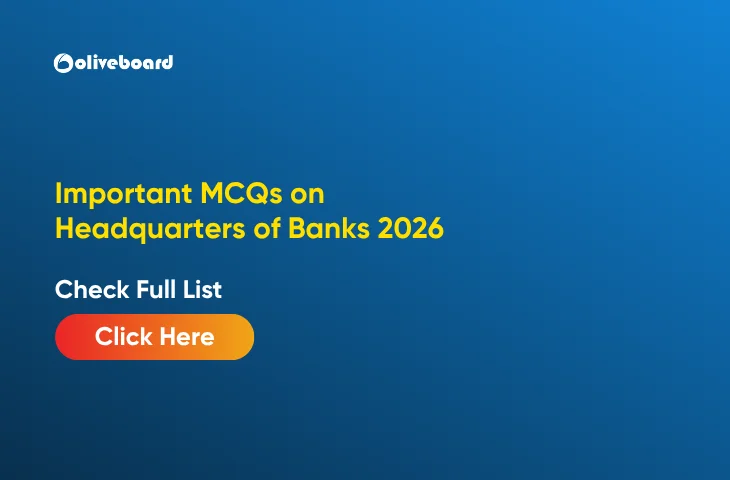 Important MCQs on Headquarters of Banks 2026