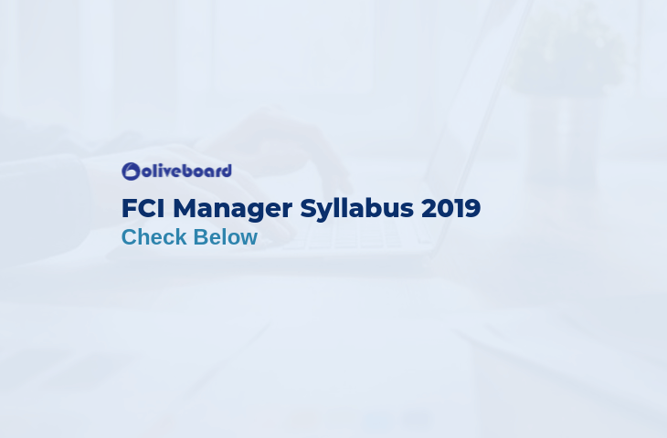 FCI Manager Syllabus 2019