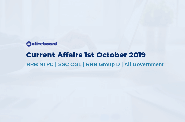 Current Affairs 1st October 2019