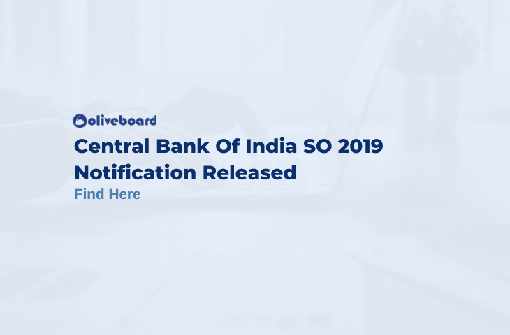 Central Bank of India SO Notification 2019