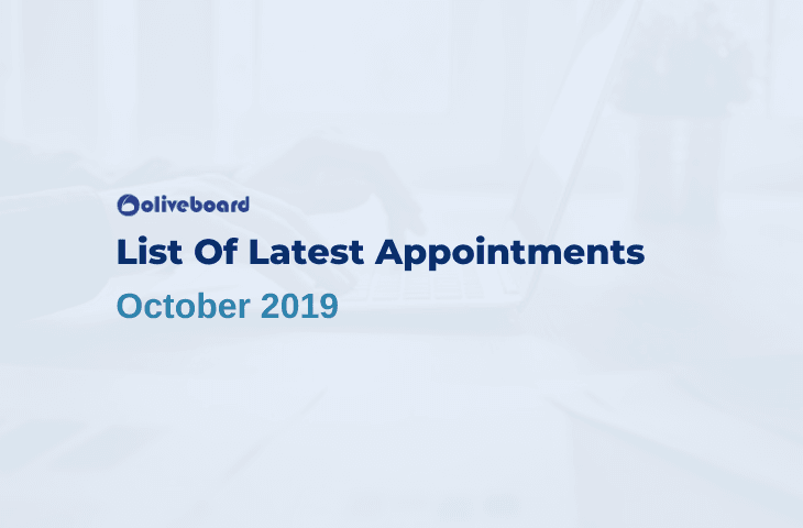 Latest Appointments October 2019