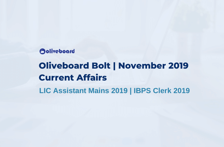 Oliveboard Bolt November 2019 Current Affairs