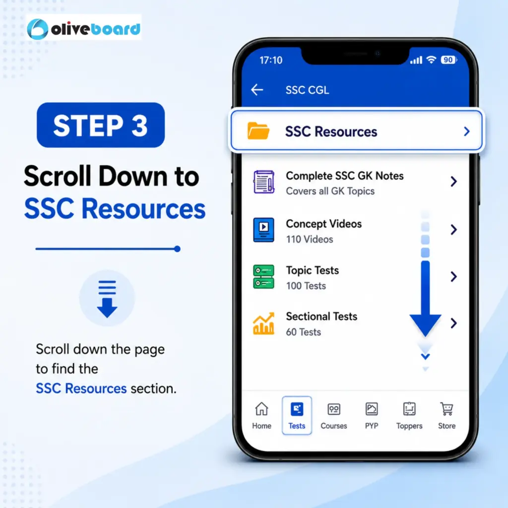 Step 3 to access SSC Vocabulary Flash Cards is to locate the SSC Resources section.