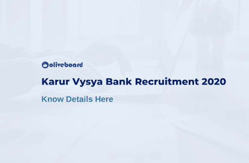 Karur Vysya Bank Recruitment 2020
