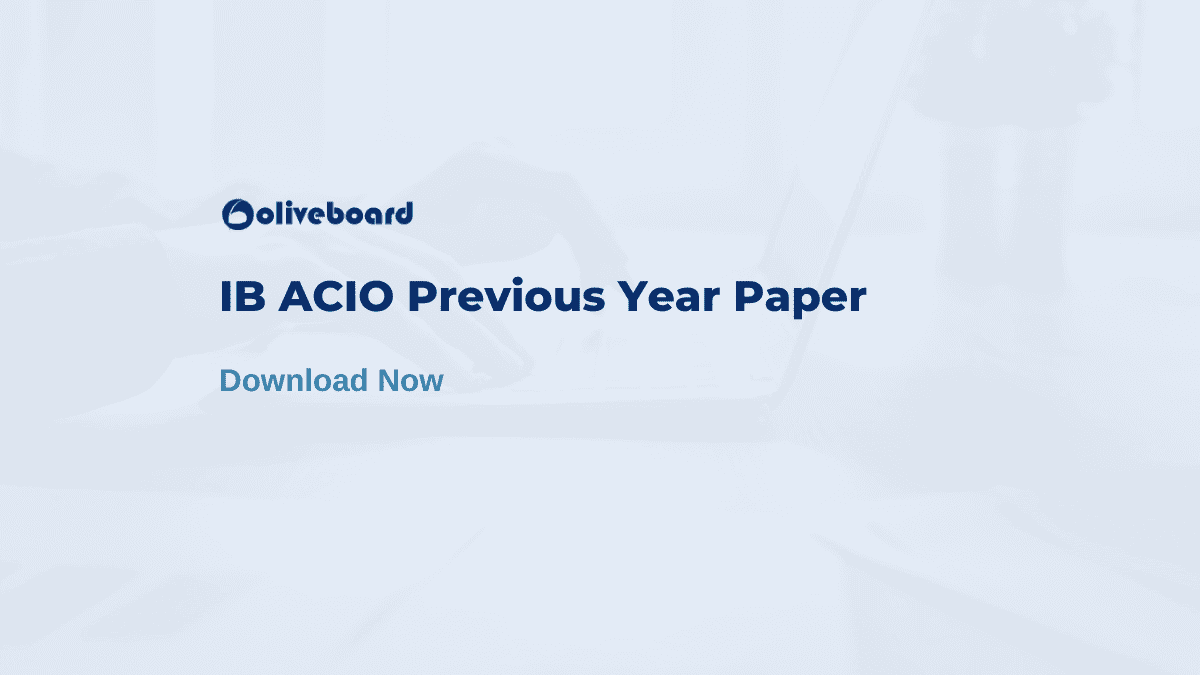IB ACIO Previous Year Paper