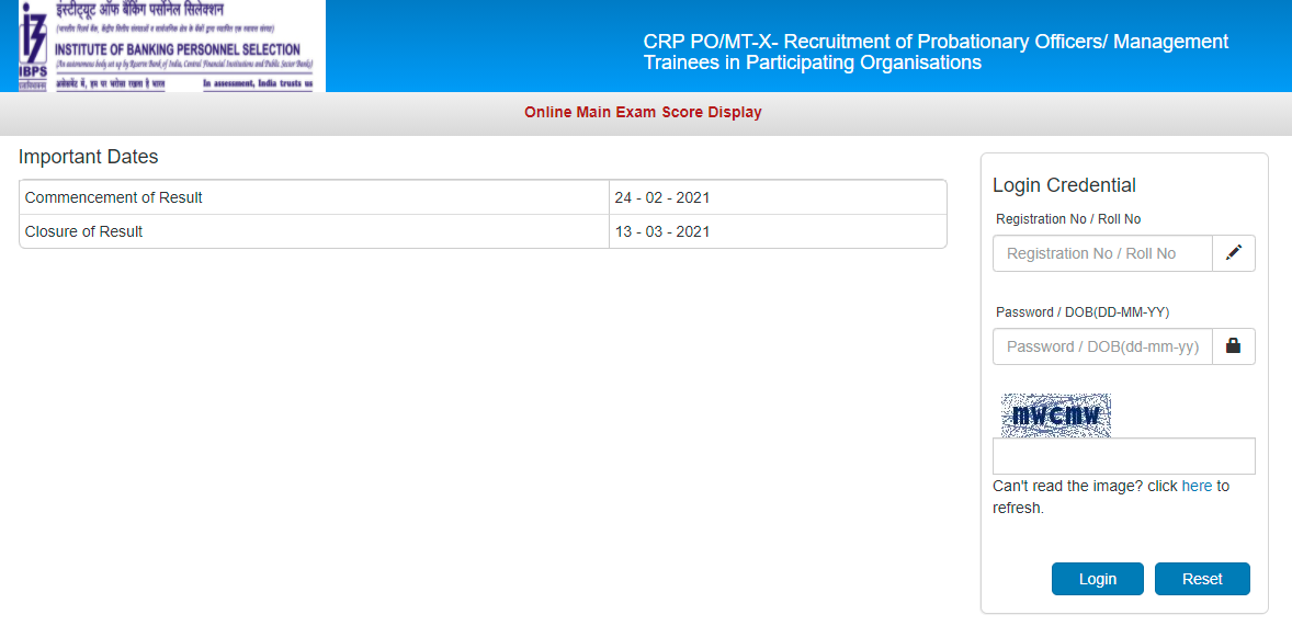 ibps po result