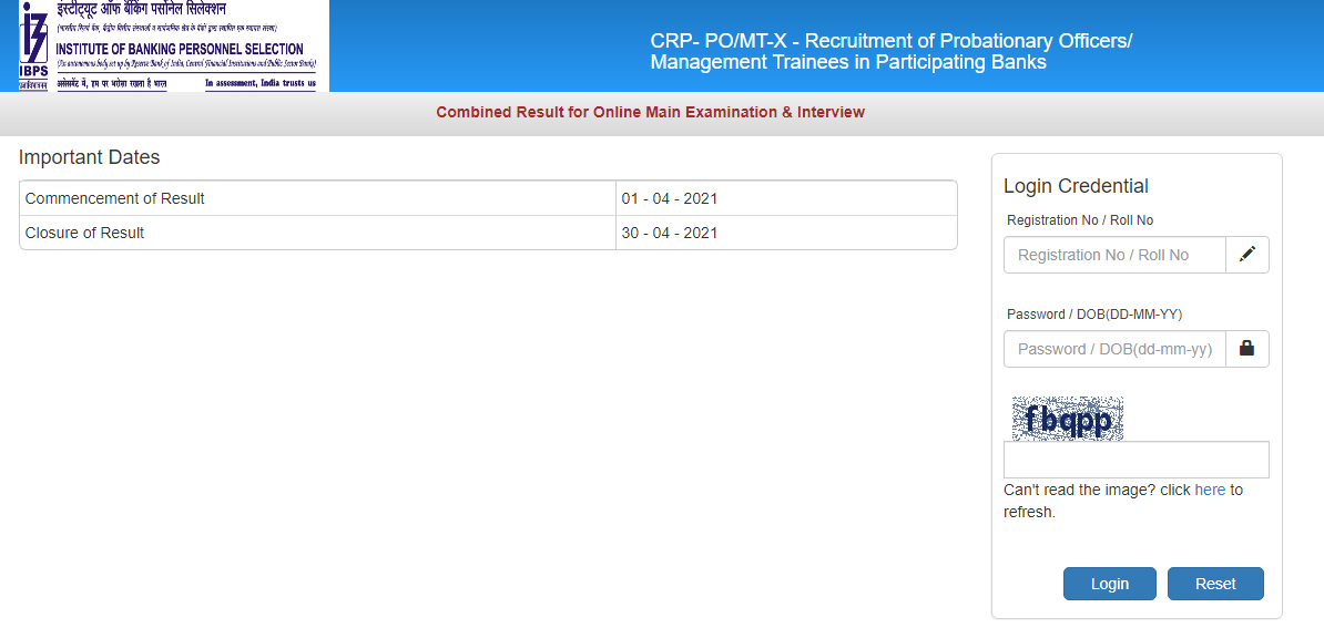 ibps po result