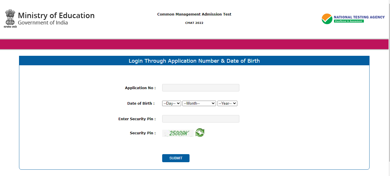 CMAT 2022 admit card