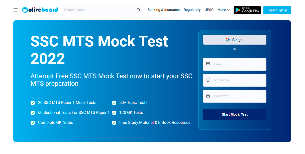 SSC and Railways Preparation - SSC MTS