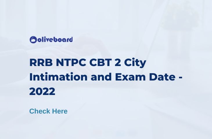 RRB NTPC CBT 2 City Intimation
