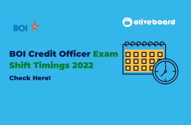 BOI Credit Officer Exam Shift Timings 2022