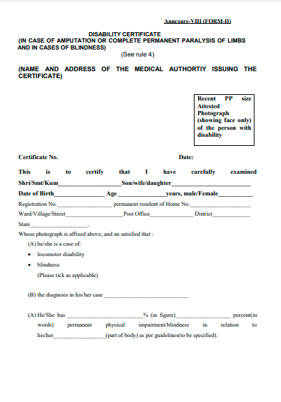 SSC CGL Disability Certificate