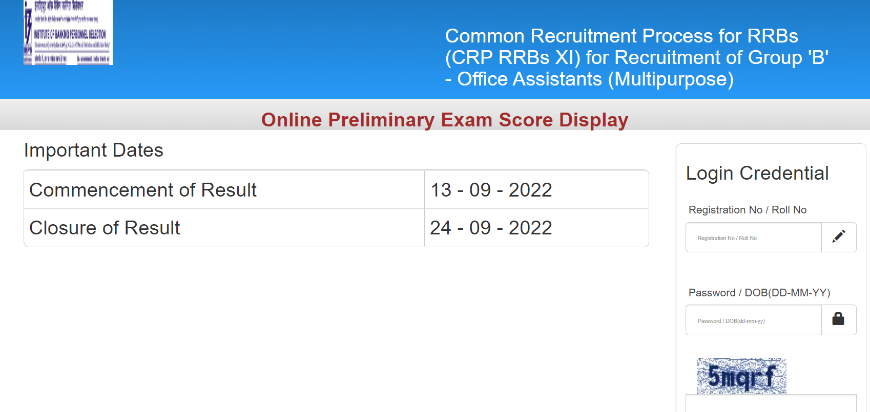 IBPS RRB Clerk Prelims Cutoff