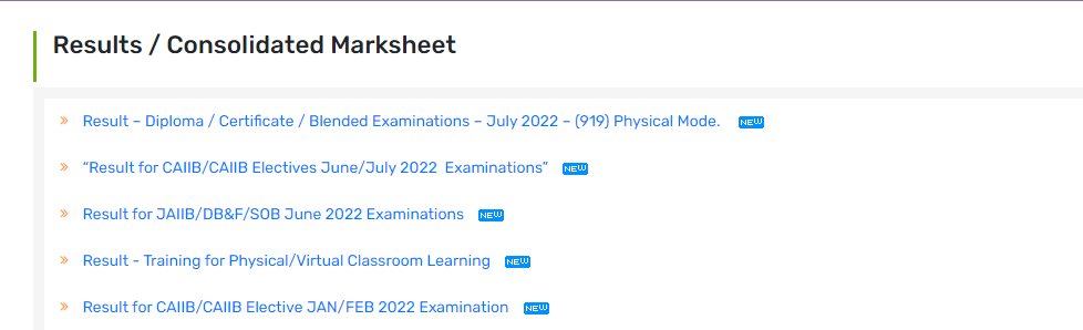 caiib result