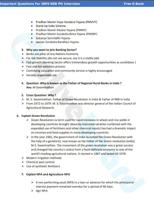 IBPS RRB PO interview Questions