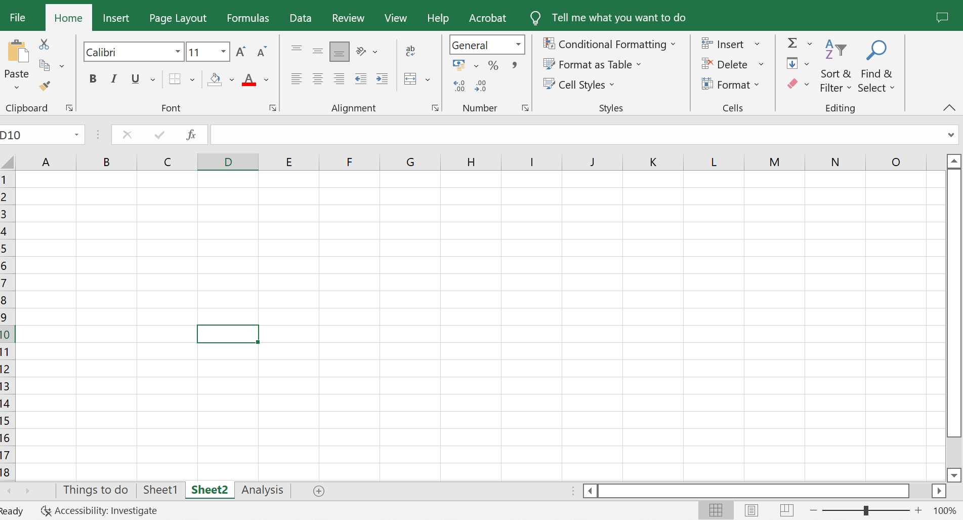 MS Excel Worksheet