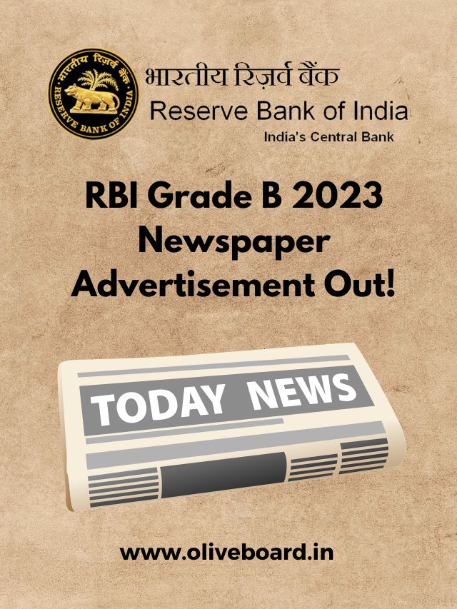 RBI Grade B Newspaper Advertisement Out