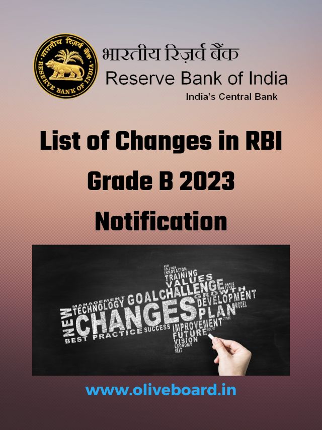 List of Changes in RBI Grade B 2023 Notification