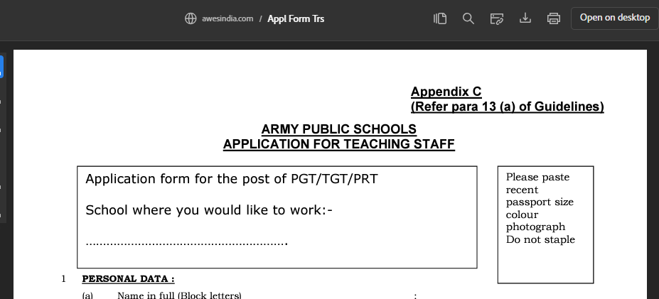 Army Public School Recruitment 2023