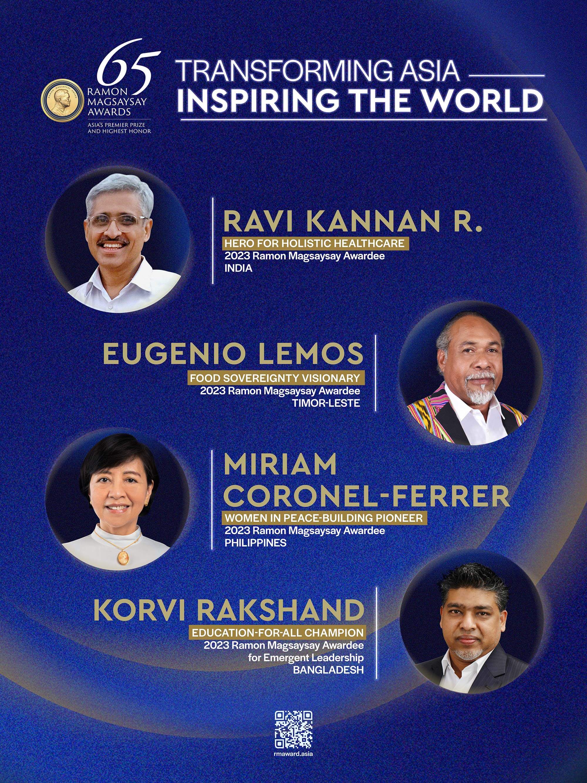 65th Ramon Magsaysay Award 2023 Winners List