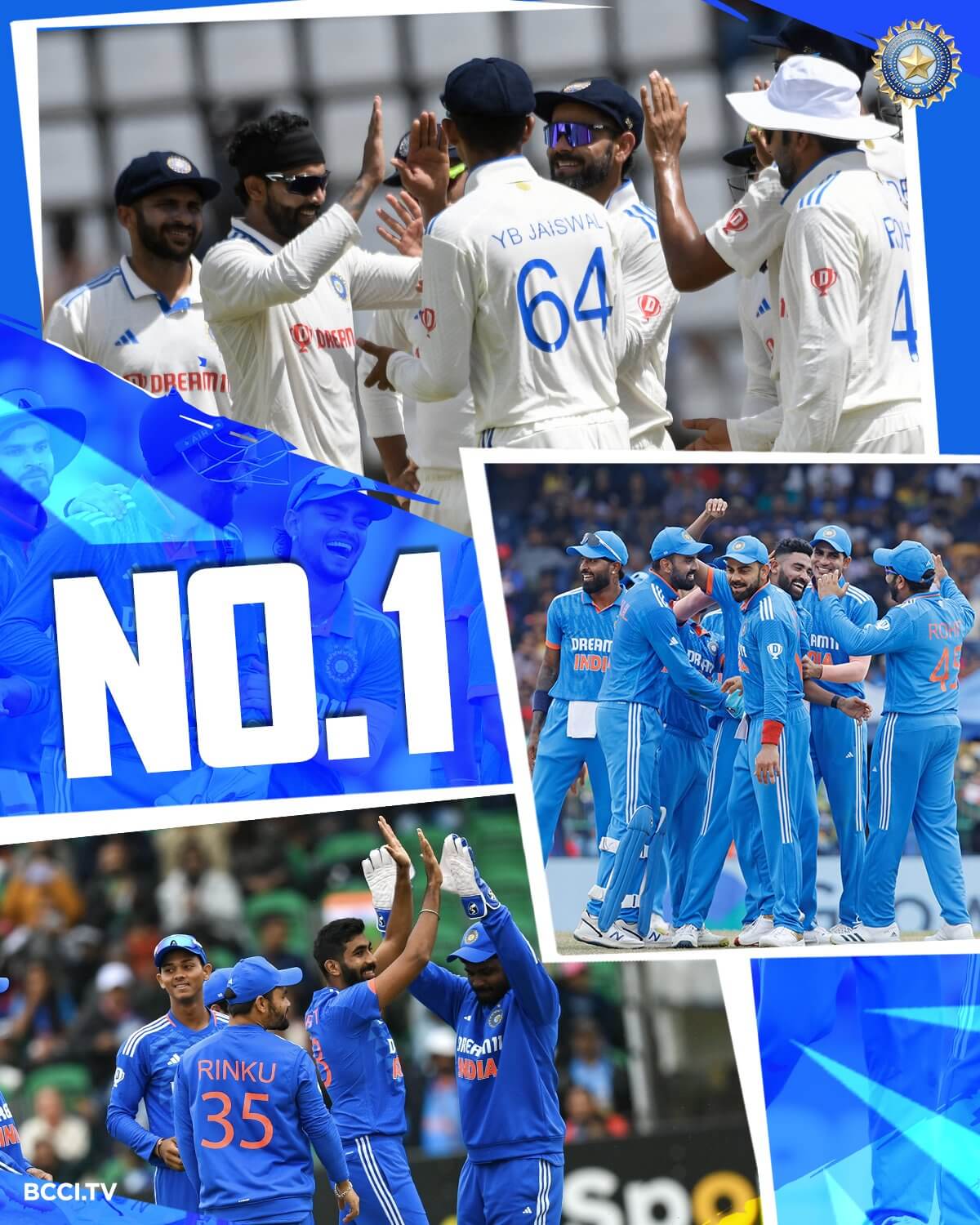 India Becomes No.1 Ranked Team in All 3 Formats of Cricket