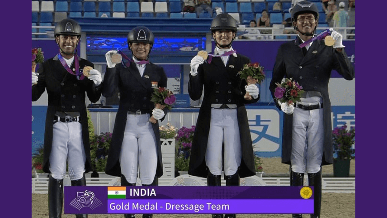 Indian Equestrian Dressage Team Wins Gold after 41 Years at Asian Games 2022