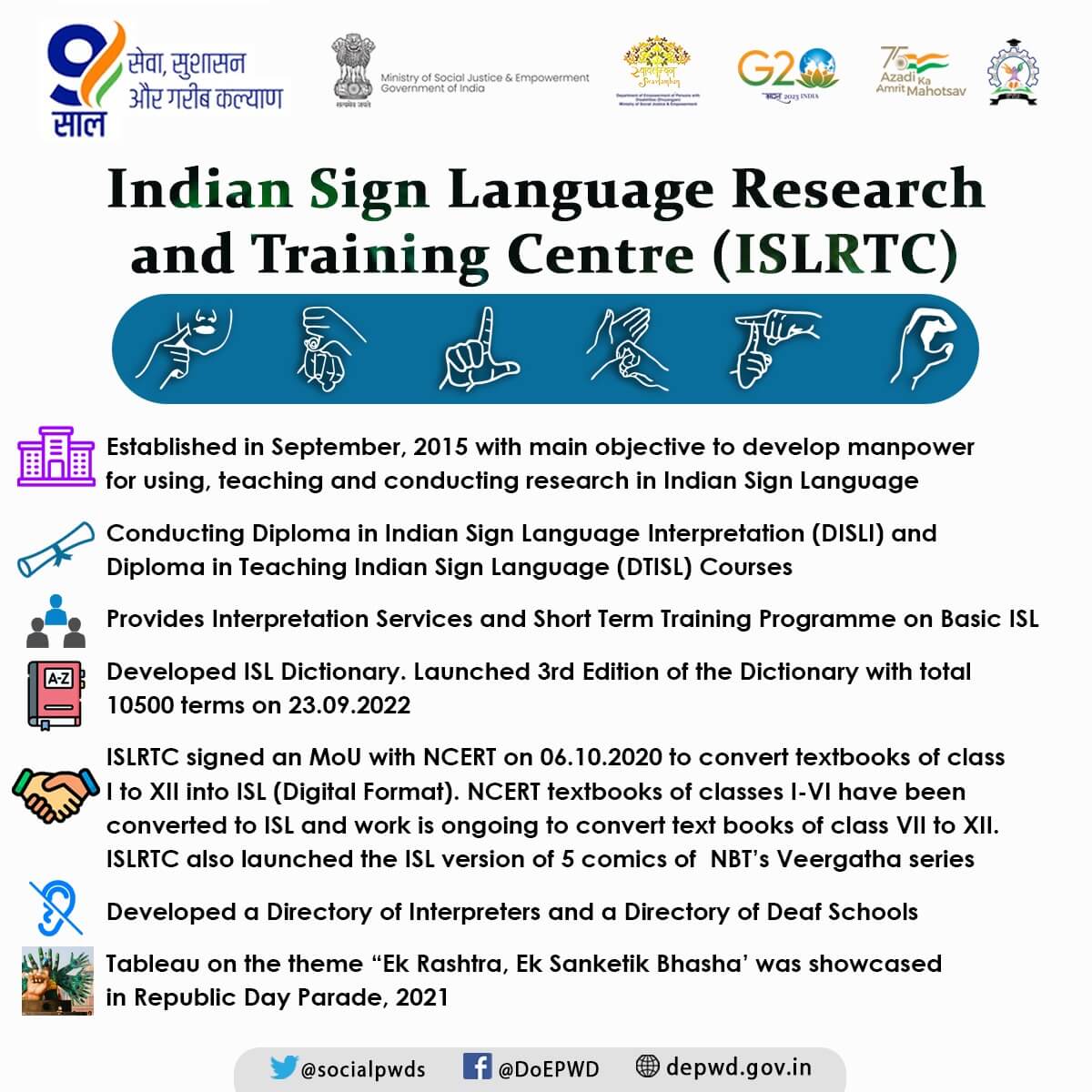 The Indian Sign Language Research and Training Centre (ISLRTC)