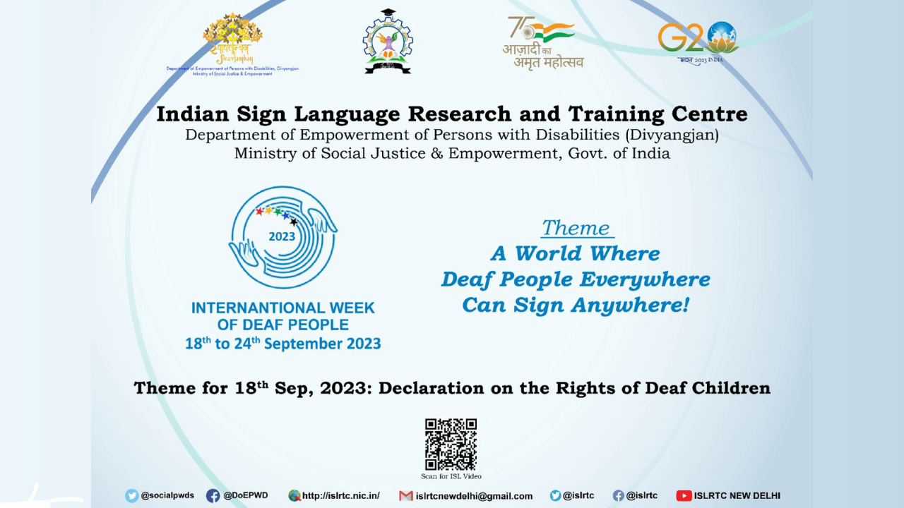 International Week of the Deaf (IWDeaf) from 18th to 24th September 2023