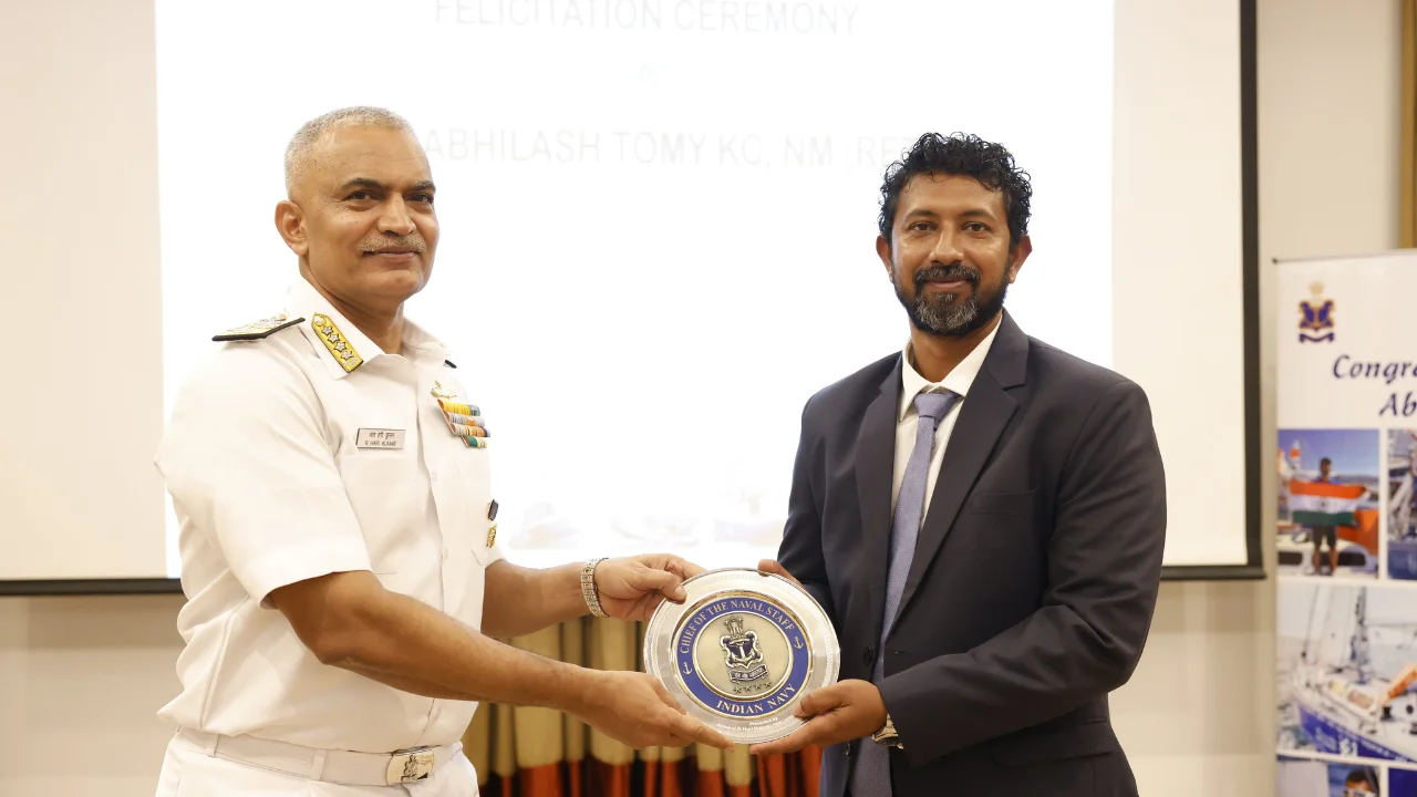 Cdr Abhilash Tomy (retd) Felicitated for Finishing the GGR 2022