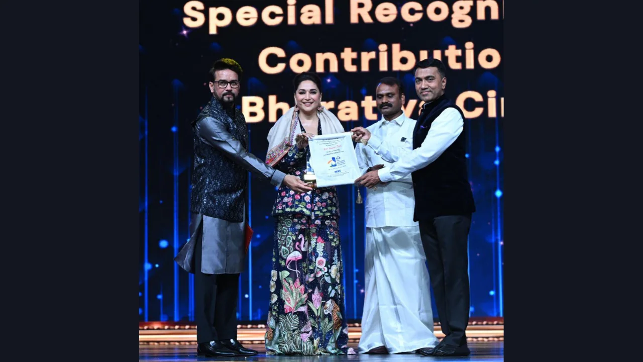 Madhuri Dixit Honored for her Contribution to Cinema at 54th IFFI