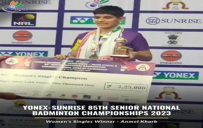 Anmol Kharb wins women’s singles title at National Badminton Championships in Guwahati