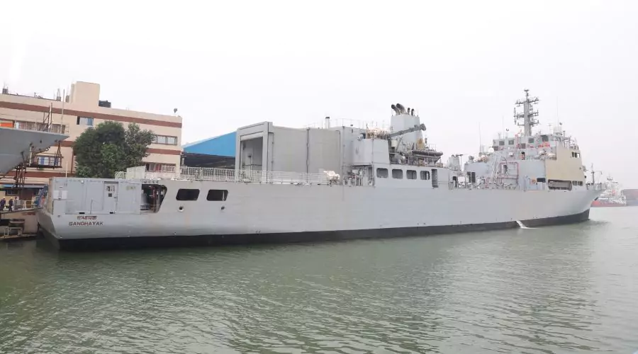 GRSE delivers the largest-ever survey vessel 'INS Sandhayak' to the Indian Navy