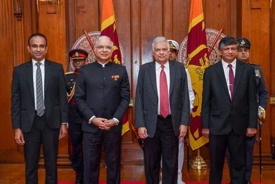 Indian envoy Santosh Jha presents credentials to Sri Lankan President