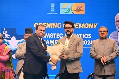 Union Sports Minister Anurag Singh Thakur kicks off 1st BIMSTEC Aquatics Championships