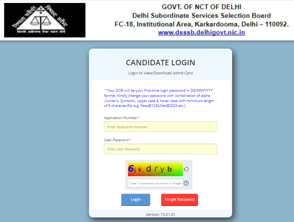 DSSSB Admit Card 2024