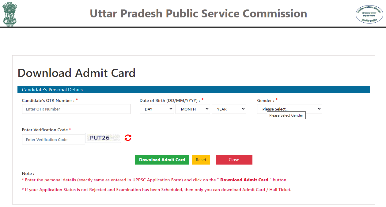 UPPSC RO & ARO Prelims Exam Admit Card