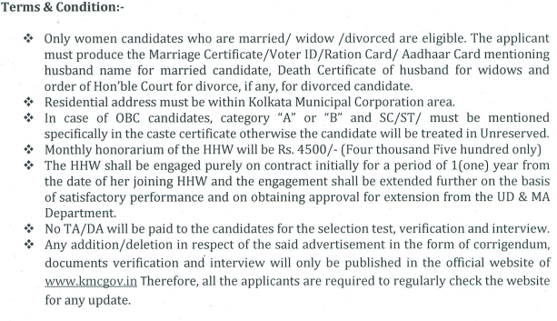 KMC HHW Eligibility Criteria