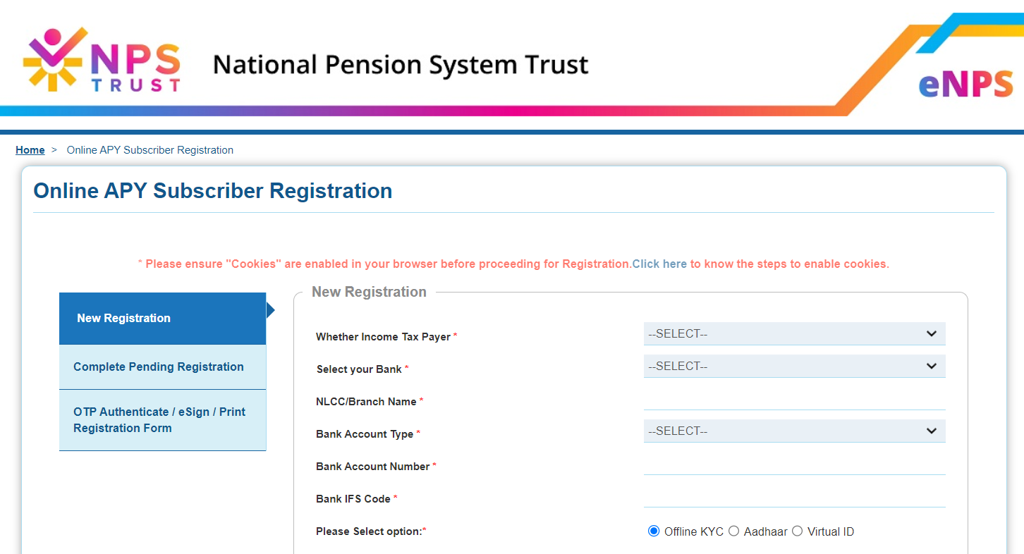 Atal Pension Yojana Apply Online