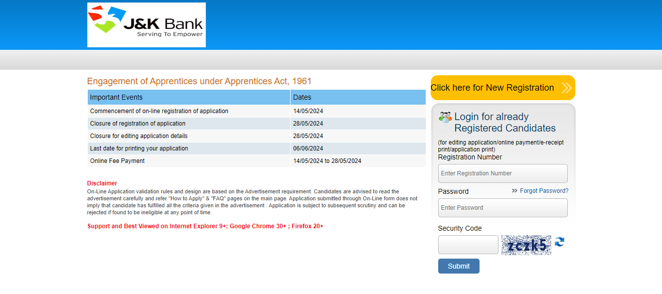 JK Bank Apprentice Recruitment 2024 Apply Online Link